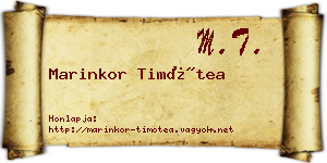 Marinkor Timótea névjegykártya